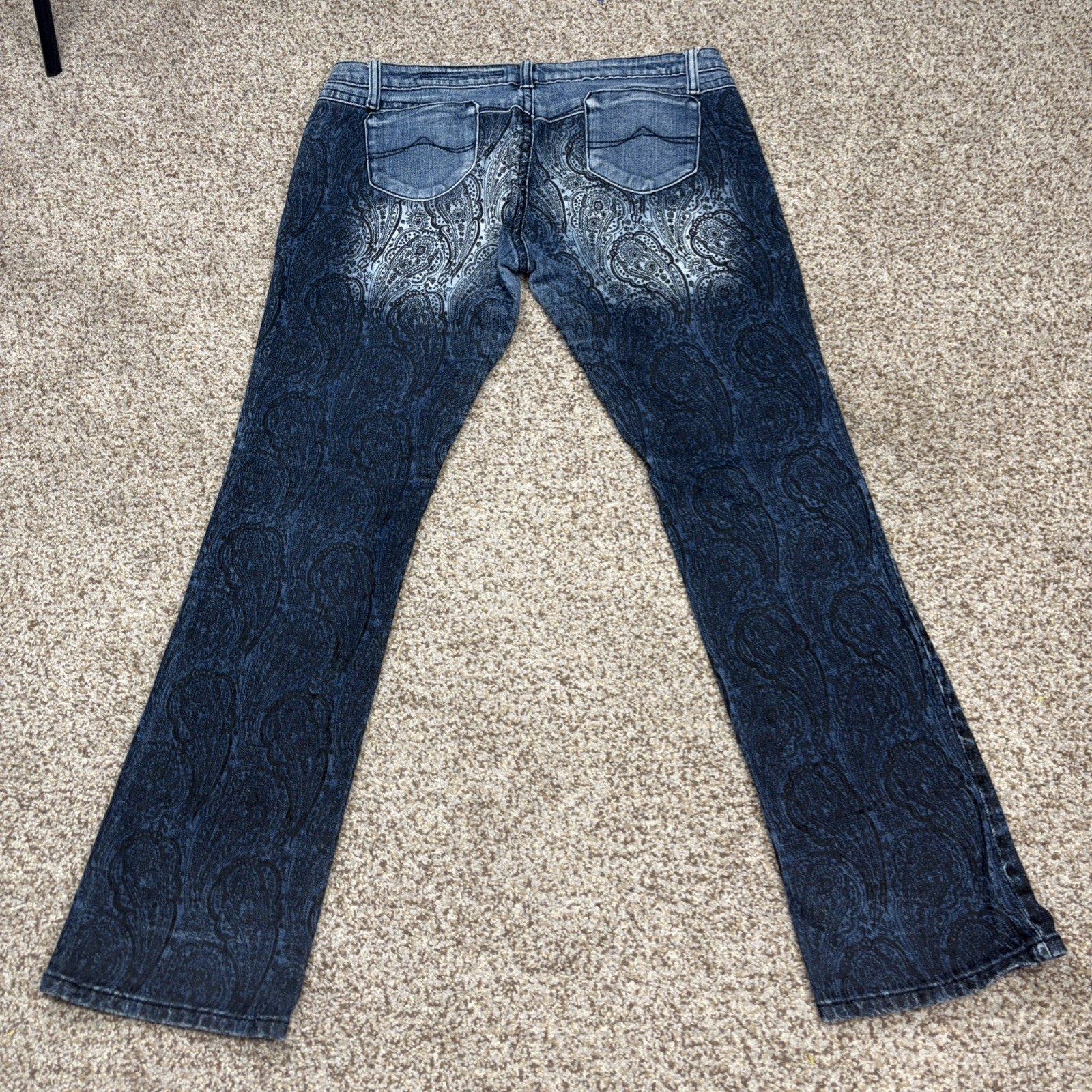 Azzure Love Life Denim Vintage Paisley Pront Jeans Dark Wash 34x33 Fits 36 X 32 - View 13