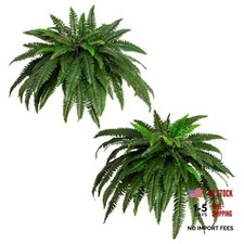 48in Artificial Boston Fern, Set of 2 - Large Hanging Fake 48" - Set of 2