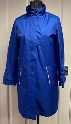 David Barry Pacific Blue Ladies Lightweight Fabric Raincoat Size 16