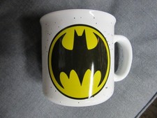 Batman Coffee Cup Mug TM DC Comics White Ceramic Logo