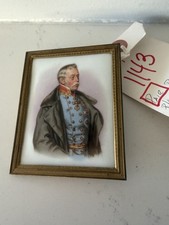 Austrian Porcelain Portrait Plaque Field Marshal Radetzky Gilt Frame 4?x3?