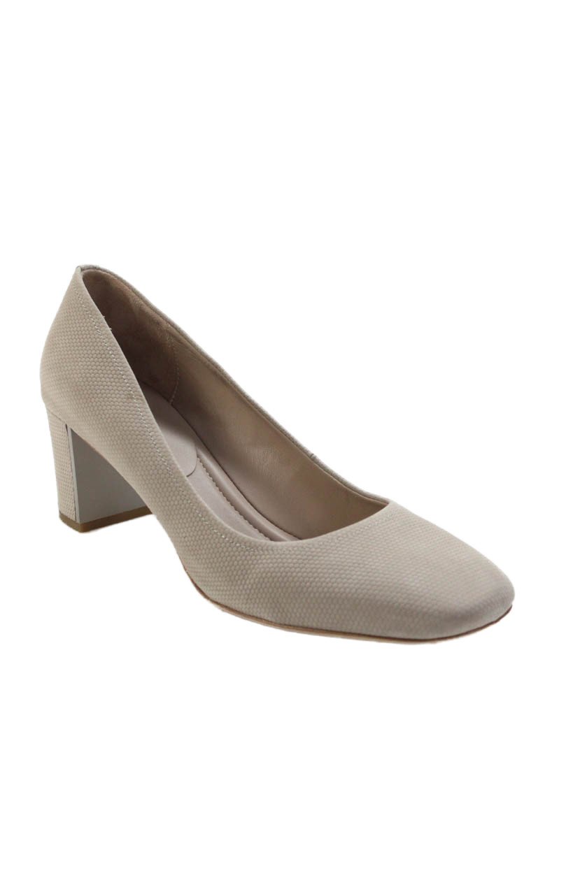 Donald J Pliner Womens Square Toe Slip On Heels Beige Size 11Free Shipping in US $100+ Orders | $6.95 Orders Below