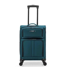 U.S. Traveler Anzio 22' Carry-on Softside Expandable Spinner Luggage - Teal