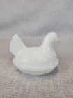 Vtg Milk Glass Hen on Nest Hazel Atlas HA Base + Imperial IG Lid Marriage AS-IS