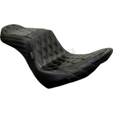 LePera Black Diamond Tailwhip Seat w/Chestnut Stitching - LYR-580DD-CHET