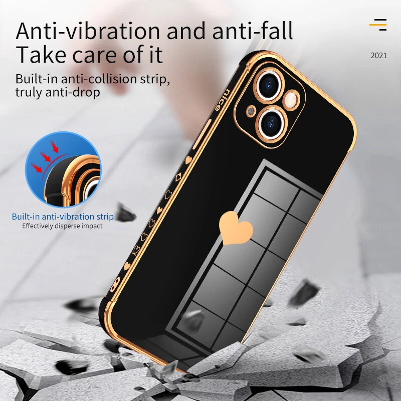 Cute Heart Shockproof Soft Phone Case for iPhone 16 Pro Max 15 14 13 12 11