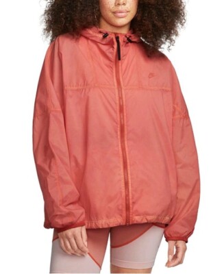 Womens Nike Sportswear Repel Tech Pack Orange Packable Jacket Sz 2XL DM6506-827