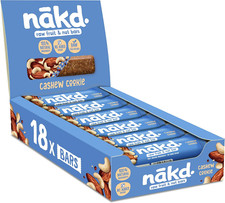 Nakd Cashew Cookie Natural Fruit & Nut Bars - Vegan - Healthy Snack - Gluten Fre