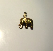 Vintage Miniature 10K Yellow Gold Elephant Pendant Nice Design Excellent Cond.