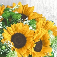 20 Servietten Harvest Sunflower Sonnenblumen Strauß Blumen Garten Natur 33X33Cm