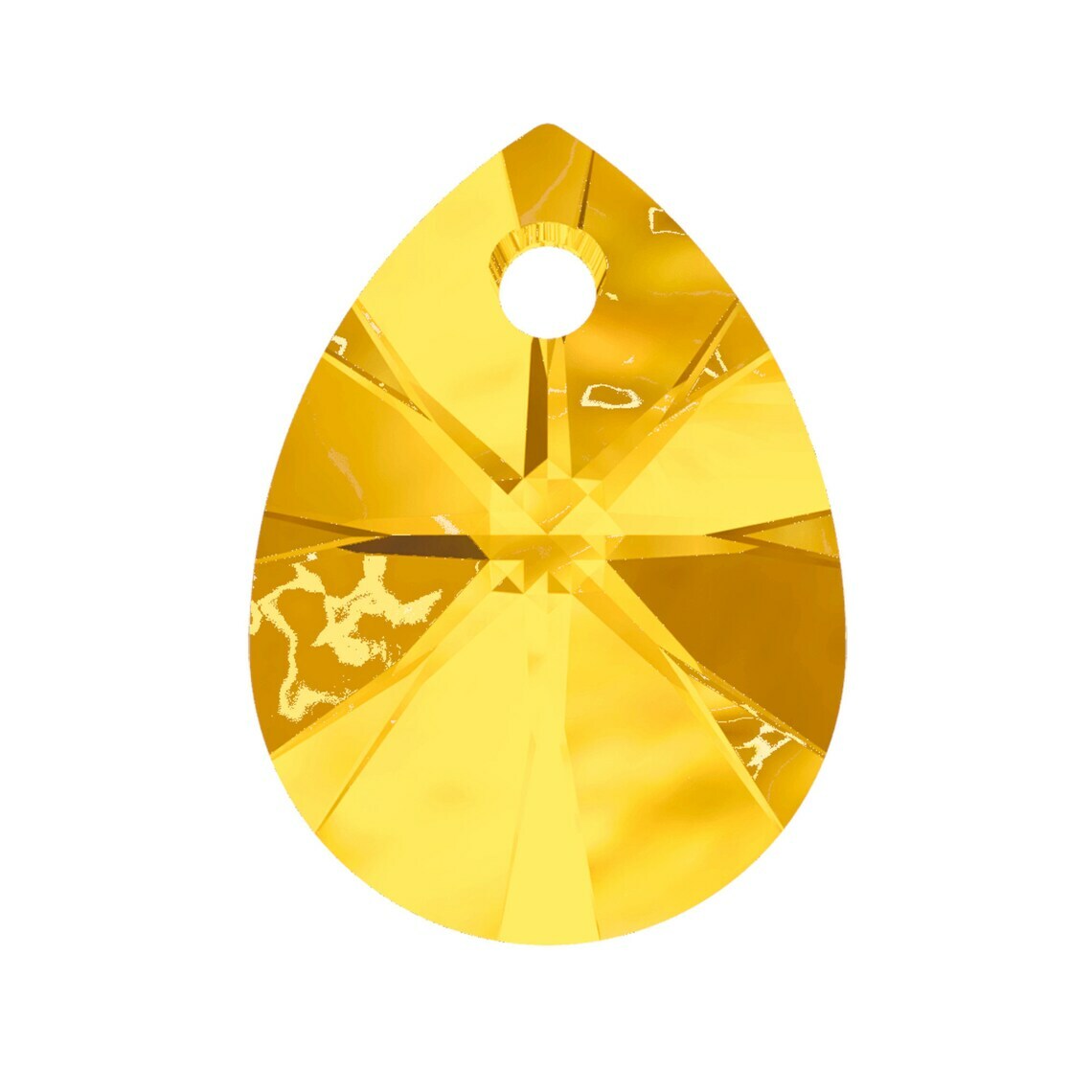 3-piece Swarovski Xilion mini pear pendant in light topaz 8mm CAB-137