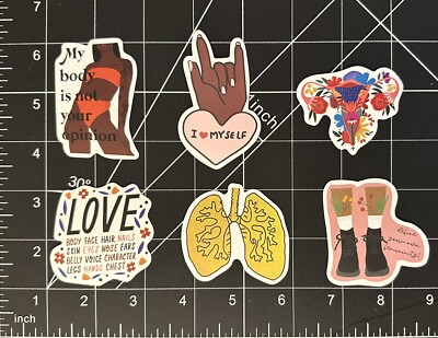  Self Love Attitude  6 Decal Stickers (My Body Is Not Your Opinion, Femininity)