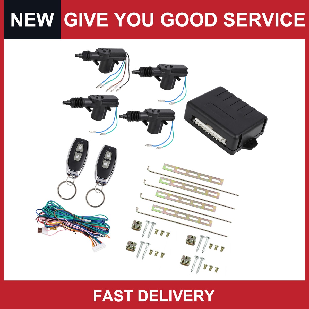 EBTOOLS Kit Chiusura Centralizzata Auto Universale Con Telecomando – Ingresso Keyless