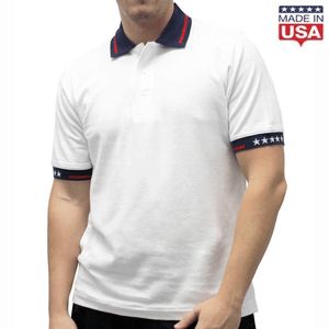 TheFlagShirt-Men-039-s-Patriotic-USA-Polo-Shirt-With-American-Flag-Accents-in-S-4X