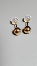 5MM GOLD BALL 14KT SOLID YELLOW GOLD STUD HOLLOW EARRINGS