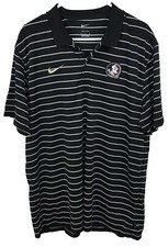Nike Dri-Fit Florida State Seminoles Mens XL Black Striped Patch Polo DN6111-010