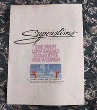 1989 print ad-3 pages-New Superslims-First Low Smoke Cigarette for Women