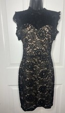 Mystic Black Lace Mini Party Dress Cocktail Size Large