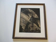 ANTIQUE AMERICAN PAINTING DRAWING ART DECO REGIONALISM FACTORY WORKER INDUSTRIAL