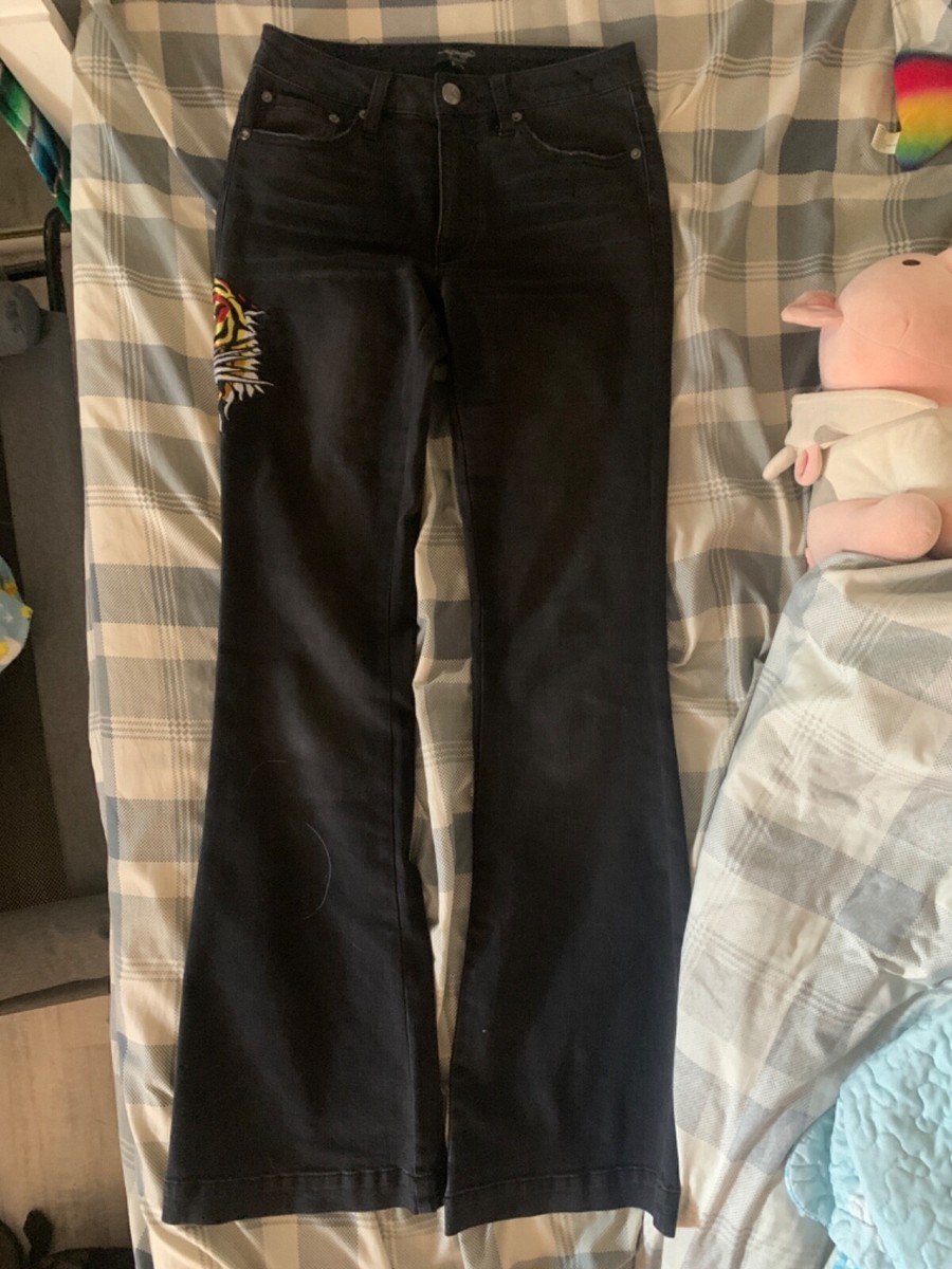 *Ed Hardy* ジャンピング コイ デニム フレア ジーンズ ed hardy flared jeans women | eBay