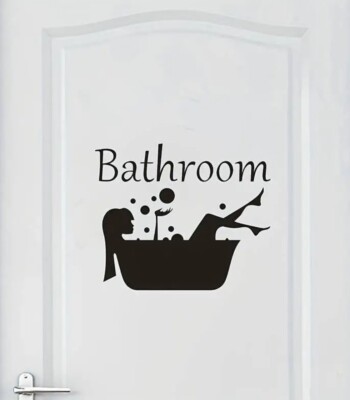 Bathroom Badezimmer Abziehbild abnehmbar Vinyl Wandbild HomeDecor Wandaufkleber 