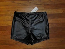 Women's Ofenti Sexy Shiny Faux Leather Tight Fit Hot Pants Shorts Black M