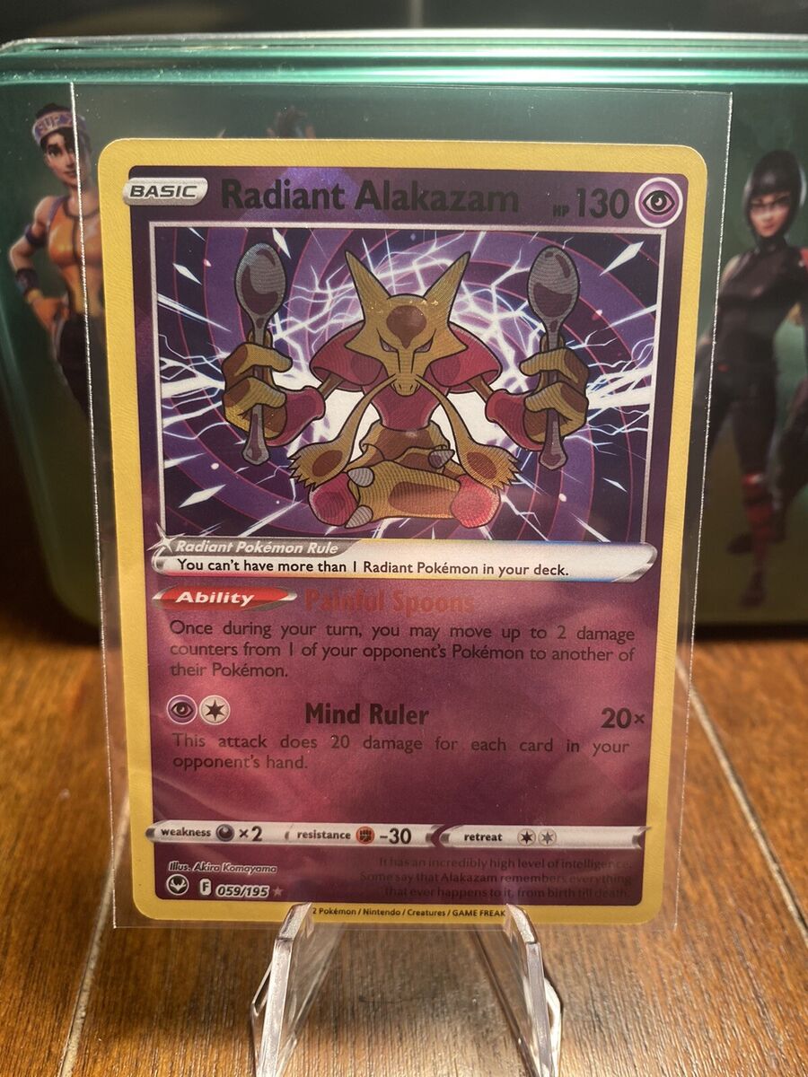 Radiant Alakazam - 059/195 Silver Tempest SHINY Holo Rare Pokemon