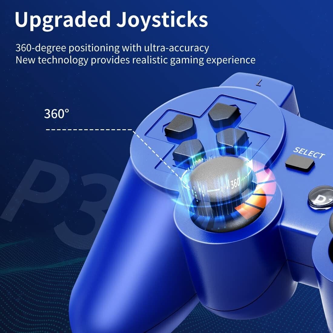 Wireless Controller Compatible With Playstation 3 Ps3 Controller Upgraded  Joystick