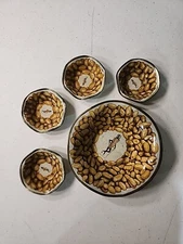 VINTAGE "MR. PEANUT" PEANUT BOWLS (5 BOWL SET) TIN LITHO PLANTERS