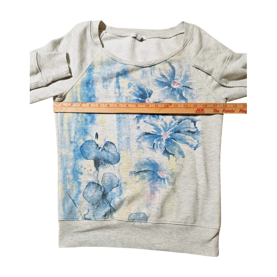 复古 Delia's 圆领花卉印花运动衫 90 年代 Y2K 波西米亚女式 M 码 — 第 4/4 张图片