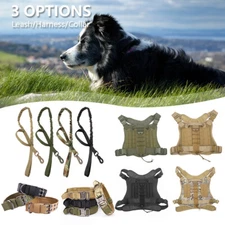 Tactical Dog Training Harness Vest/ Leash Lead/ Collar For Working Military Dog