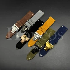 18 19 20 21 22 MM Soft Suede Leather Strap Watch Band Clsap Quick Release Most