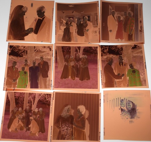 #45 Lot 99 Vtg COLOR Snapshot Photo NEGATIVES Family WEDDING Party Ceremony - Picture 17 of 17