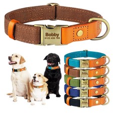 Nylon Personalized Dog Collar for Small Medium Large Dogs Engraved Name ID Tag