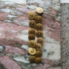 Gorgeous Art-Deco Style Vintage Gold-Toned Shank Buttons -  Set of 15