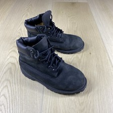 Timberland 12807 Black Leather Boys 12 M Classic 6" Premium Winter Combat Boots