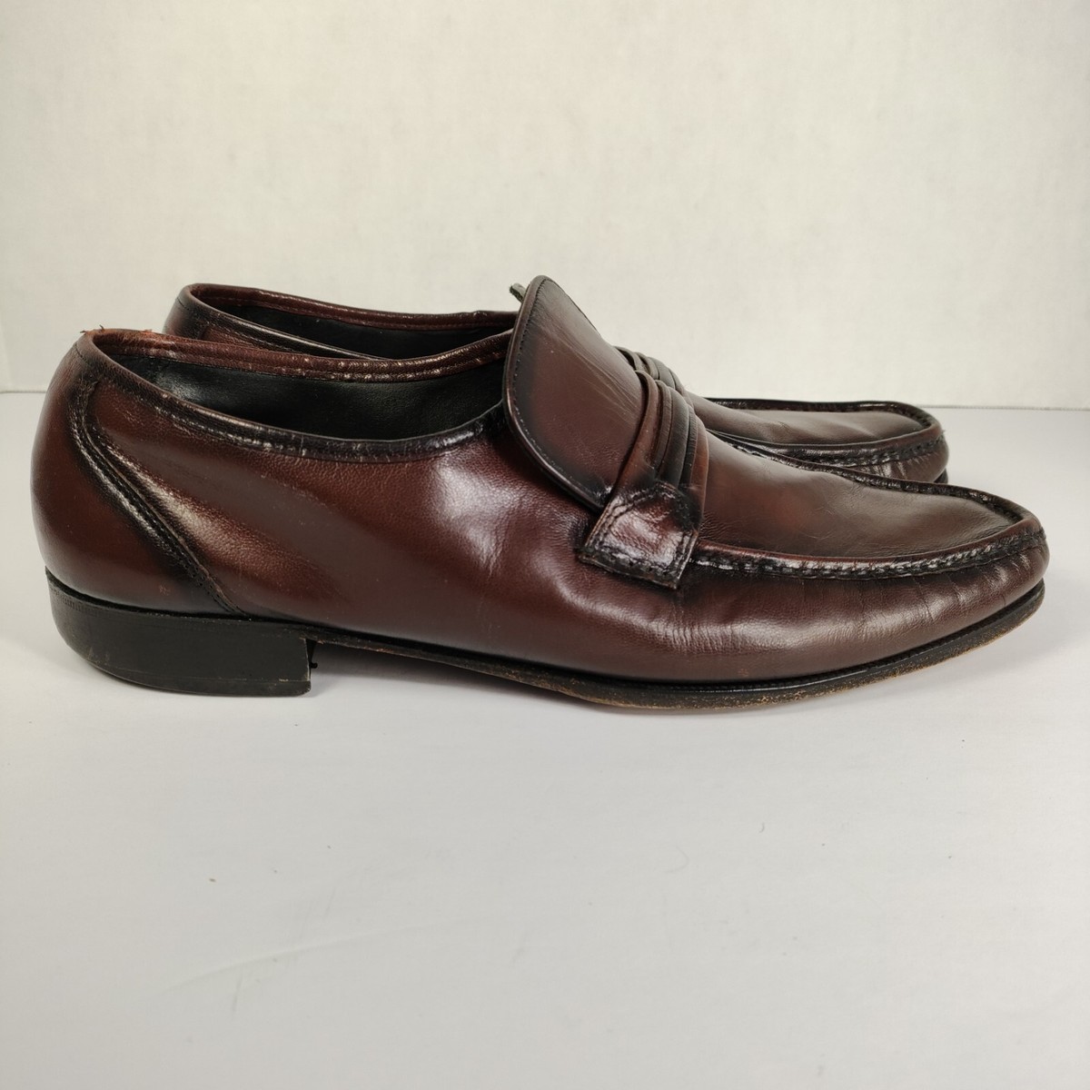 Florsheim Como Mens US 10.5 D Leather Loafer Burgundy Moc  display picture 3