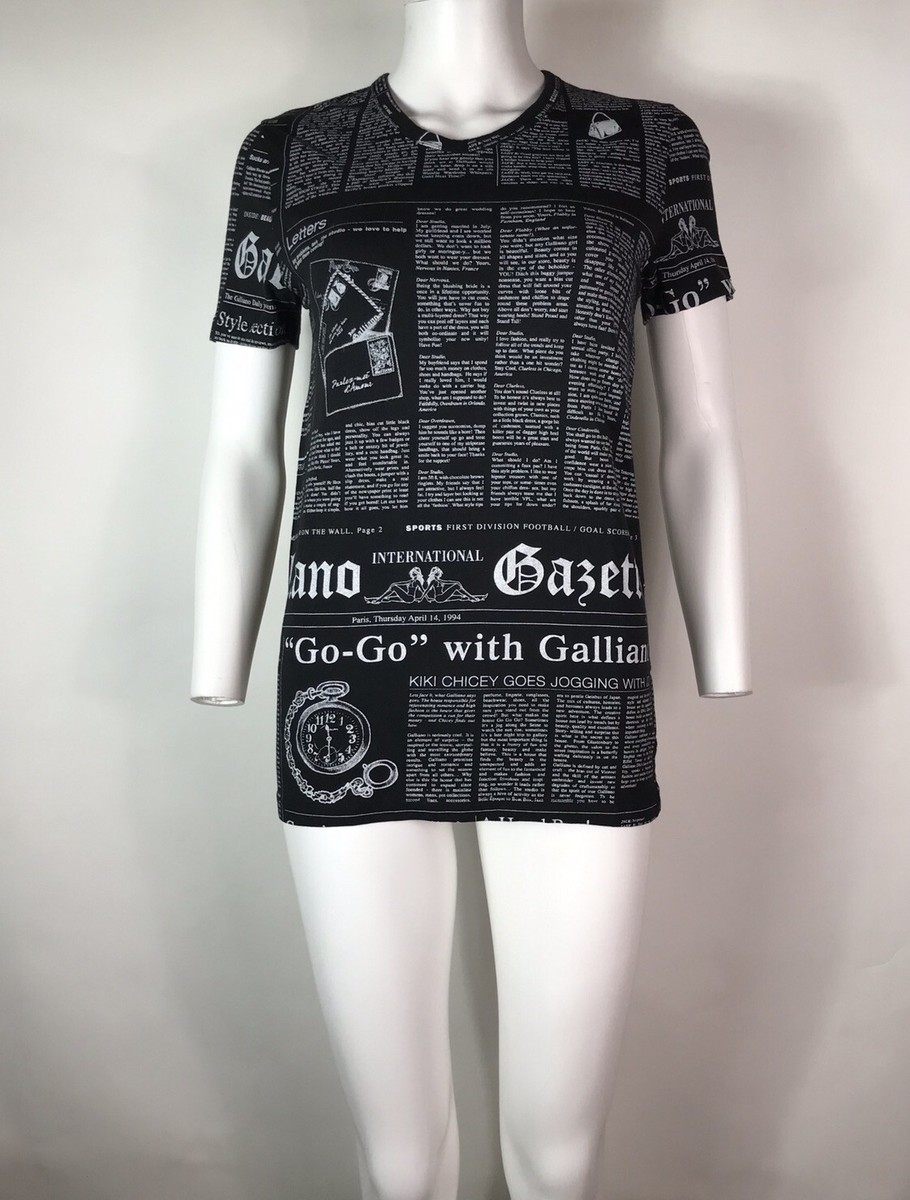 Vtg John Galliano Black Newspaper Top XS | eBay
