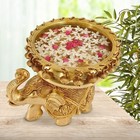 Brass Traditional Urli On Elephant with Bells Idol Figurine Home Decor Statue