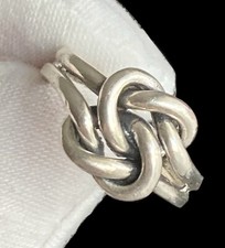 Vintage 925 Sterling Silver Knot Ring Band Size 6.75 DESIGNER RING 6.25g Unisex
