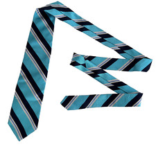 Brooks Brothers Makers Tie Men's Blue Stripe All Silk Necktie Handmade In USA