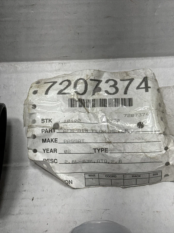 2002 Volkswagen Passat 2.8L Air Flow Meter OEM 83k Pulled Years Ago - Image 2 of 4