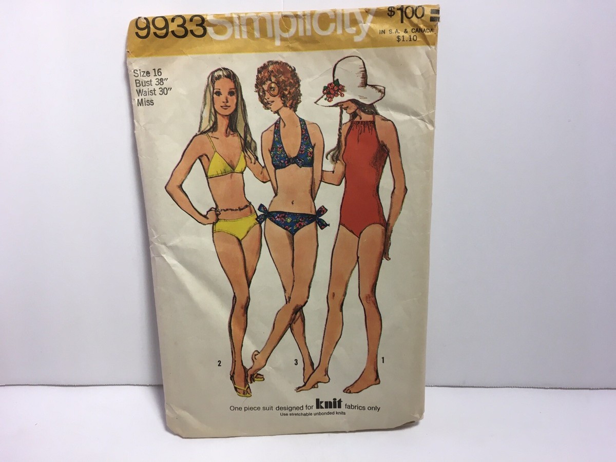 VTG 70s SIMPLICITY BATHING SUIT PATTERN Size 16 Miss #9933 | eBay