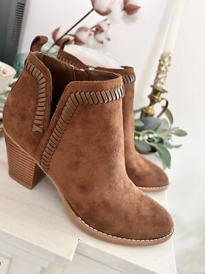 DV8 By Dolce Vita Women s Brown Jace Zipper Ankle High Bootie Boot Shoes Sz 7.5