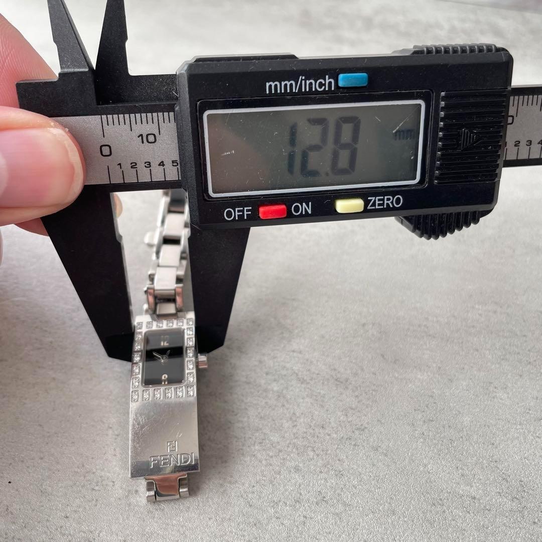 FENDI Watch Rectangular Diamond Case Quartz Silve… - image 4