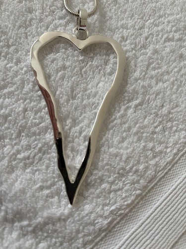 NEXT HAMMERED EFFECT LARGE HEART COSTUME LONG NECKLACE