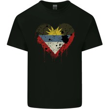 Camiseta Love Antigua y Barbuda Bandera Día Fútbol Hombre Algodón Ligero