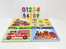 LOT OF MELISSA  DOUG PUZZLES-4 "SOUND" 1 NOT -NUMBERS TOTAL 5 PUZZLES W/BATTERY