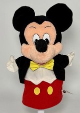 Vintage 1993 Disney Mattel Classic Mickey Mouse Hand Puppet Plush Toy 10"