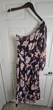Lulu's One-Shoulder Floral Multicolor Long Sleeve Ruffle Maxi Dress Size XL
